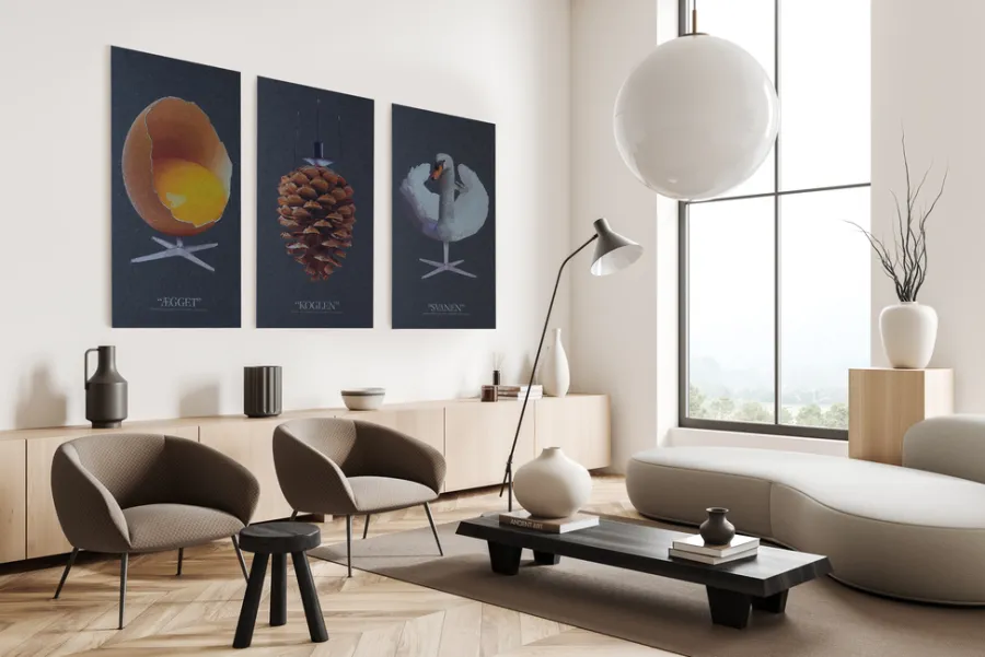 FibroTech Akustikpaneler & Tilbehør*Akustikbillede Art-Acoustic svanen 60 x 120 cm - mørk grå