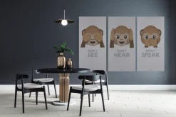 FibroTech Akustikpaneler & Tilbehør*Akustikbillede Art-Acoustic hear 60 x 120 cm - lys grå