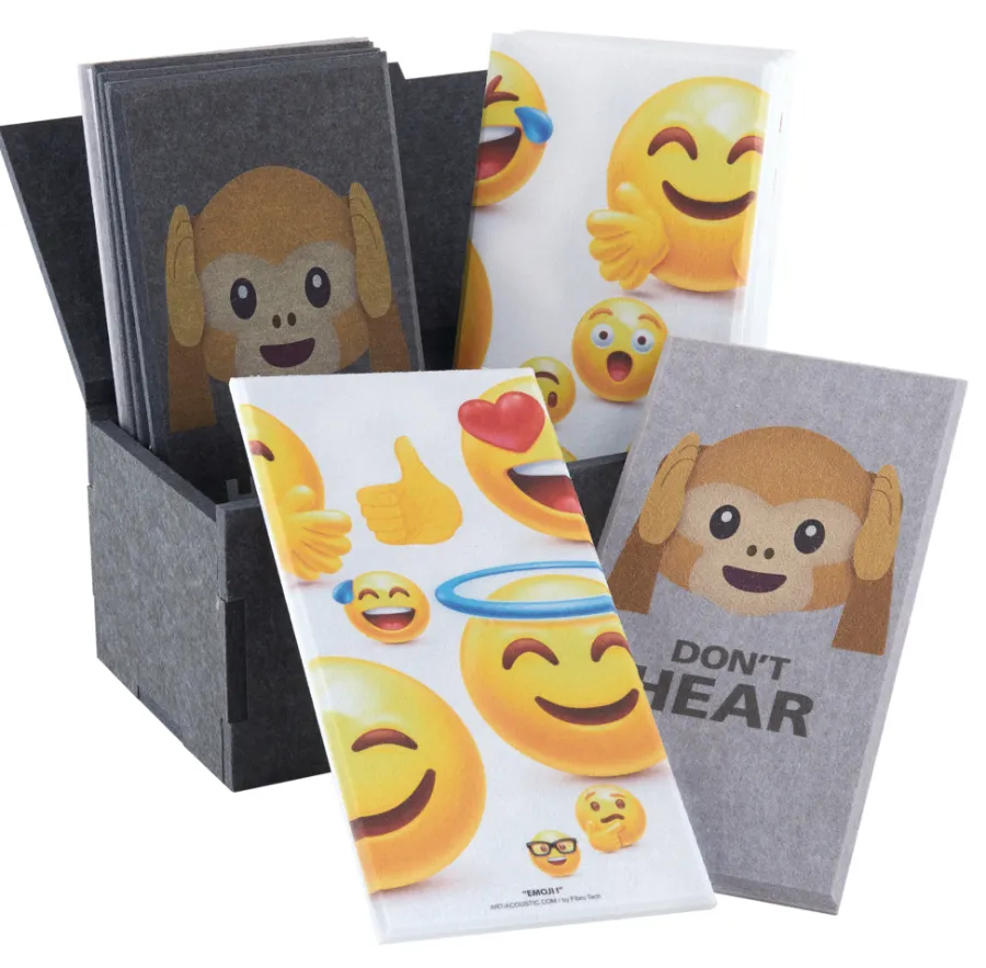 FibroTech Akustikpaneler & Tilbehør*Akustikbilleder Art-Acoustic emoji/abe 30x15 cm 12-pk.