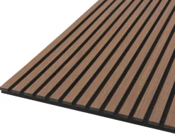 FibroTech Akustikpaneler & Tilbehør|Loftbeklædning*Akustikpanel Quanti 18 x 520 x 2440 mm Walnut