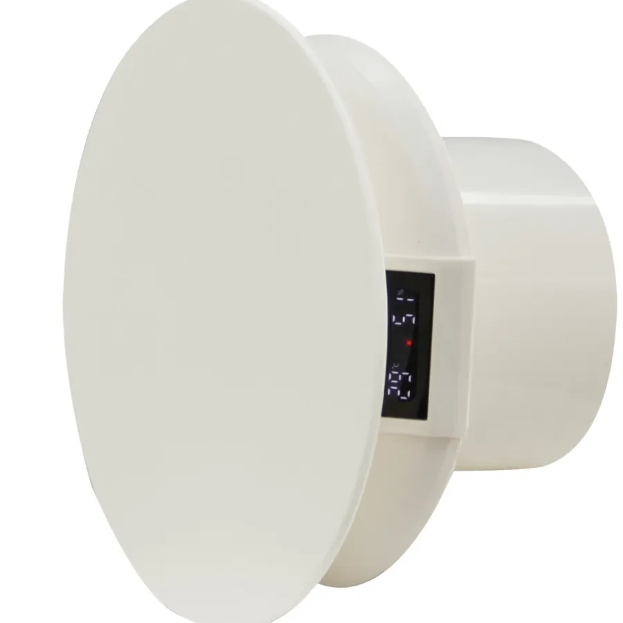 GRAD Ventilation*Badrumsventilator m/hygrostat og LED-display - Hvid