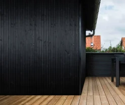 Imprægneret Træ|Facadeplader*Beklædning lodret sort 25 x 125 x 3000 mm 4-pk.