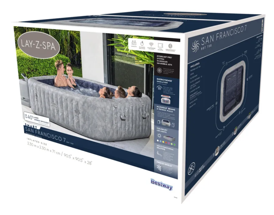 Bestway Udendørs Spabade*Lay-Z-Spa San Francisco 7 spabad 230 x 230 cm