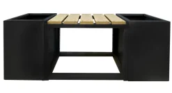 Gardenlife Land Havebænke|Planteborde & Højbede*Bænk Easy sort stål 120 x 30 x 45 cm Sort/egetræslook