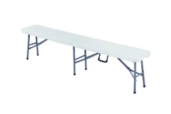 Sunlife® Telte & Campingmøbler|Havebænke*Bænk foldbar 184 cm hvid - Hvid/sort
