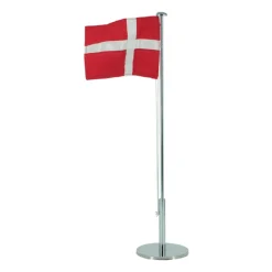 Gamle Danmark Pynt & Festudstyr|Flag & Flagstænger*Bordflag dannebrog 42 cm Krom