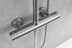 Rainshower Blandingsbatterier Til Bad Og Brus*Brusesæt m/termostat Ø250 mm børstet stål