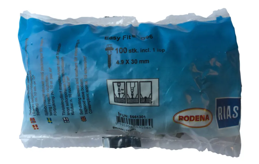 Rodena Tagplader*Bundskrue EasyFit D96 100 stk. 4,9 x 30 mm