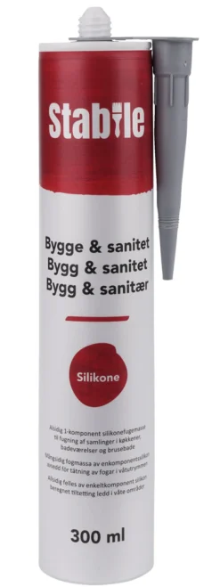 Stabile® Silikone*Bygge & Sanitet silikonefugemasse 300 ml - Grå