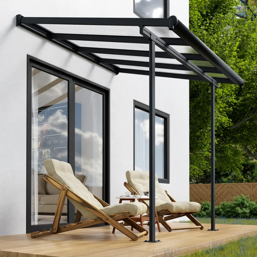 Canopia by Palram Overdækning*Sierra terrasseoverdækning 5,29 m² Ramme Antracit RAL 7016; Tagpaneler Klare