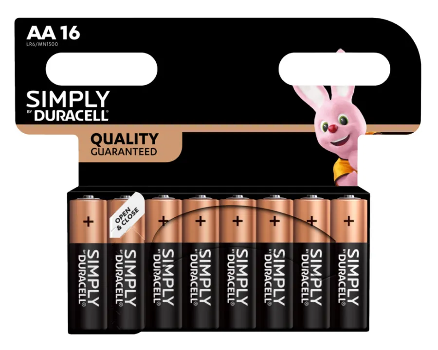 Duracell Batterier*Simply AA alkaline batterier 16-pk.