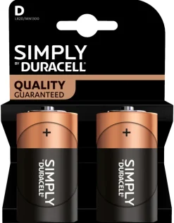 Duracell Batterier*Simply D alkaline batterier 2-pk.