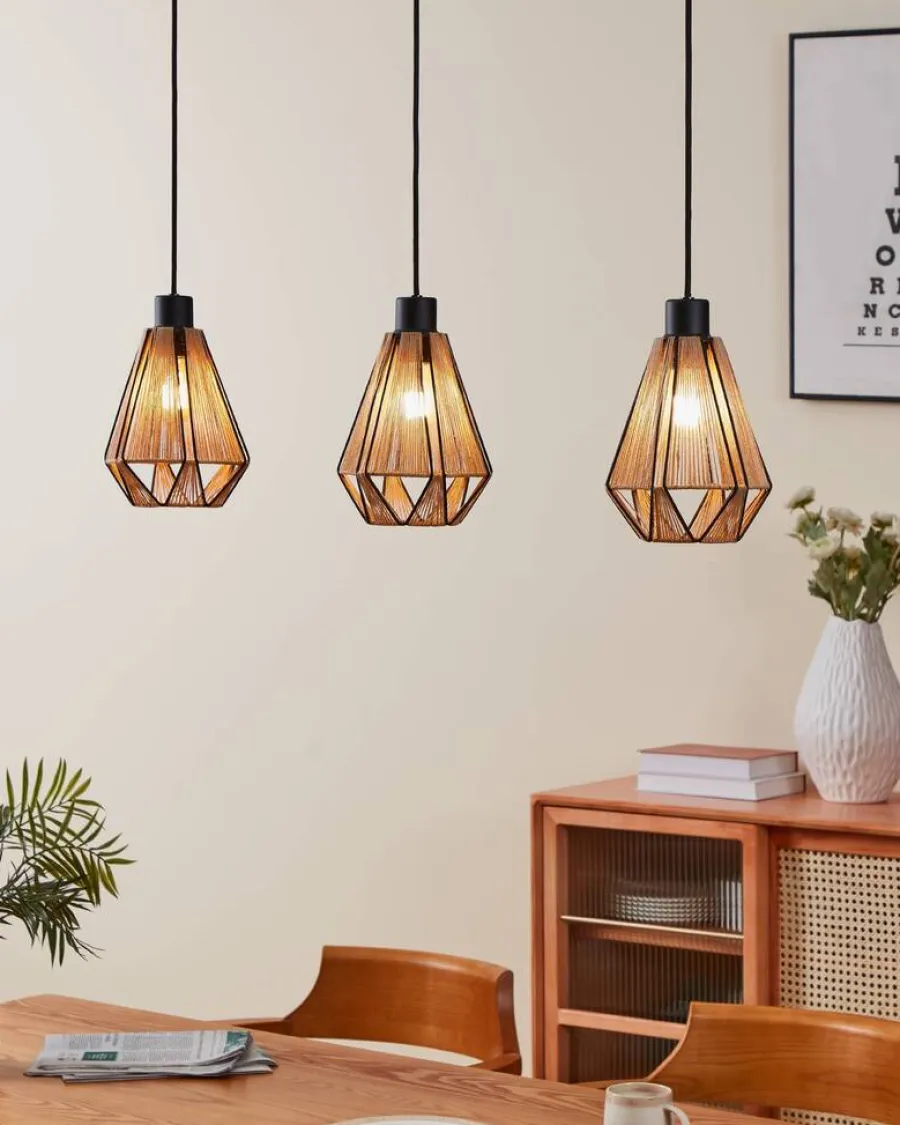 Eglo Loftlamper*Adwickle langbordspendel natur/sort L87 x H110 cm