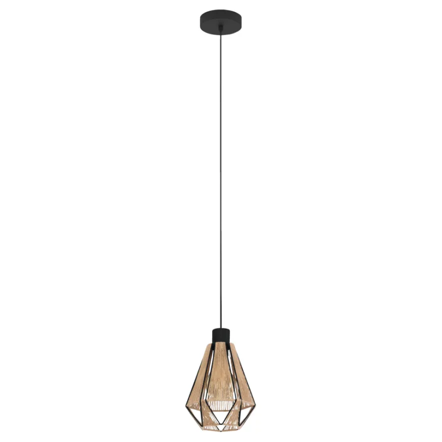 Eglo Loftlamper*Adwickle pendel Ø14,5 cm natur/sort