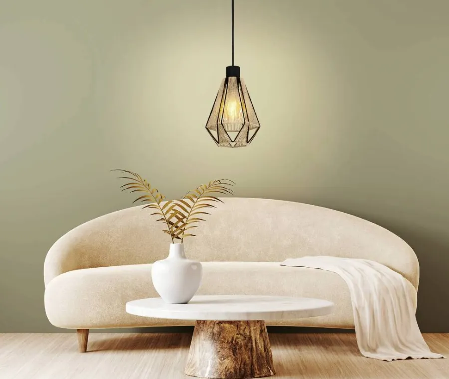 Eglo Loftlamper*Adwickle pendel Ø14,5 cm natur/sort