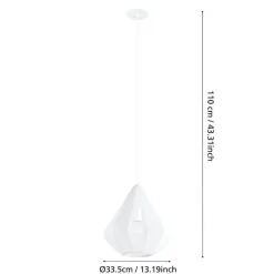 Eglo Loftlamper*Dolwen pendel Ø33,5 cm Hvid