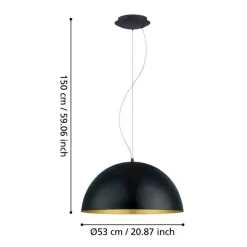 Eglo Loftlamper*Gaetano 1 pendel Ø53 cm Sort/guld