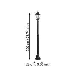 Eglo Udendørslamper*Navedo standerlampe sort/sølv 200 cm Sort og sølv