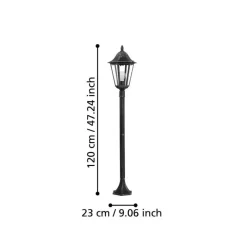 Eglo Udendørslamper*Navedo standerlampe sort/sølv 120 cm Sort og sølv