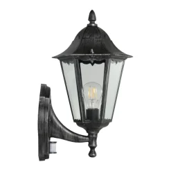 Eglo Udendørslamper*Navedo væglampe m/sensor sort/sølv 47,5 cm Sort og sølv