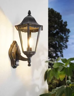 Eglo Udendørslamper*Navedo væglampe m/sensor sort/sølv 47,5 cm Sort og sølv