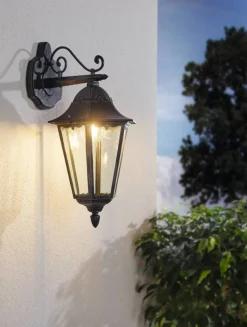 Eglo Udendørslamper*Navedo væglampe nedadvendt sort/sølv 47,5 cm Sort og sølv