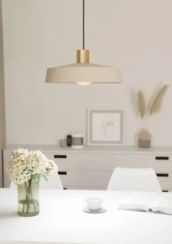Eglo Loftlamper*Valdiola pendel sand/børstet messingfinish Ø36 cm