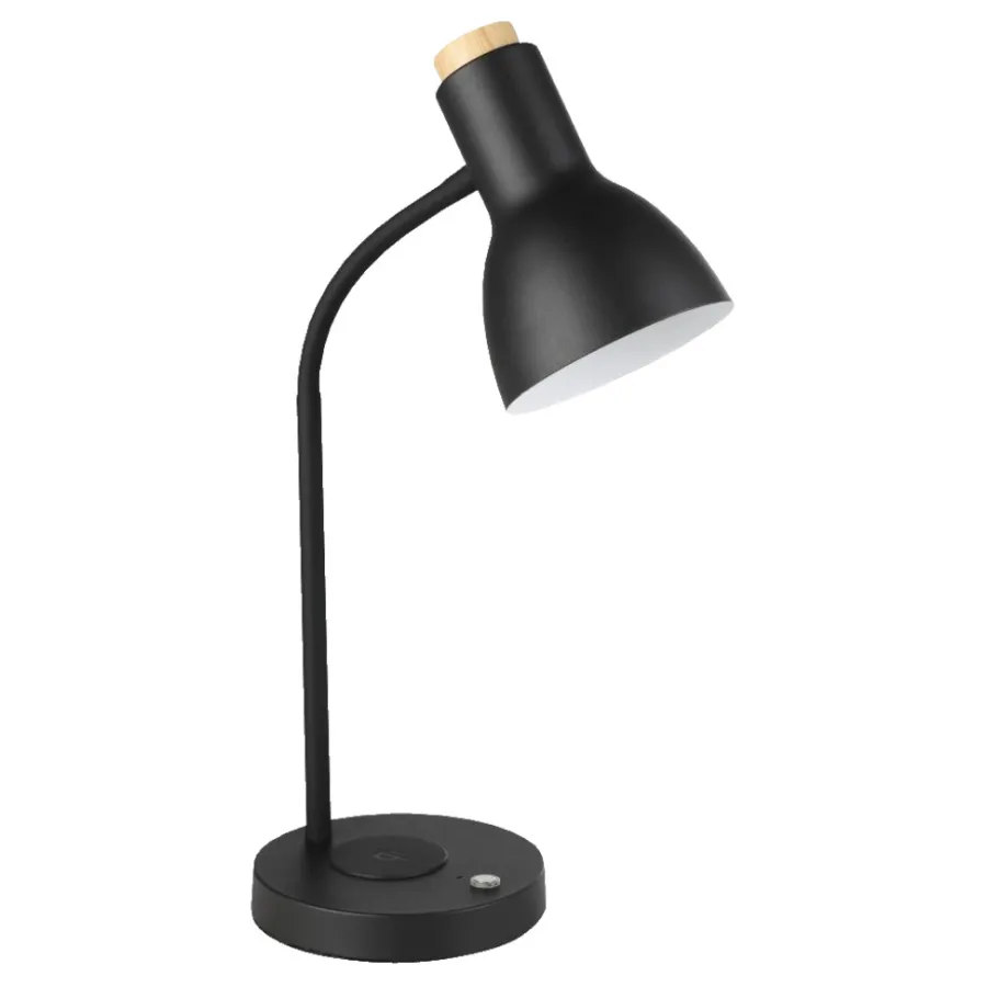 Eglo Bordlamper*Veradal bordlampe m/Qi-oplader Sort/træ