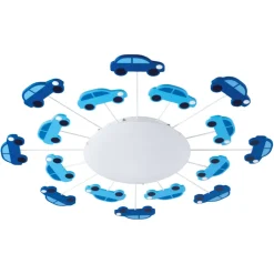 Eglo Loftlamper*Viki 1 loftlampe m/biler blå Ø63 cm Blå/hvid