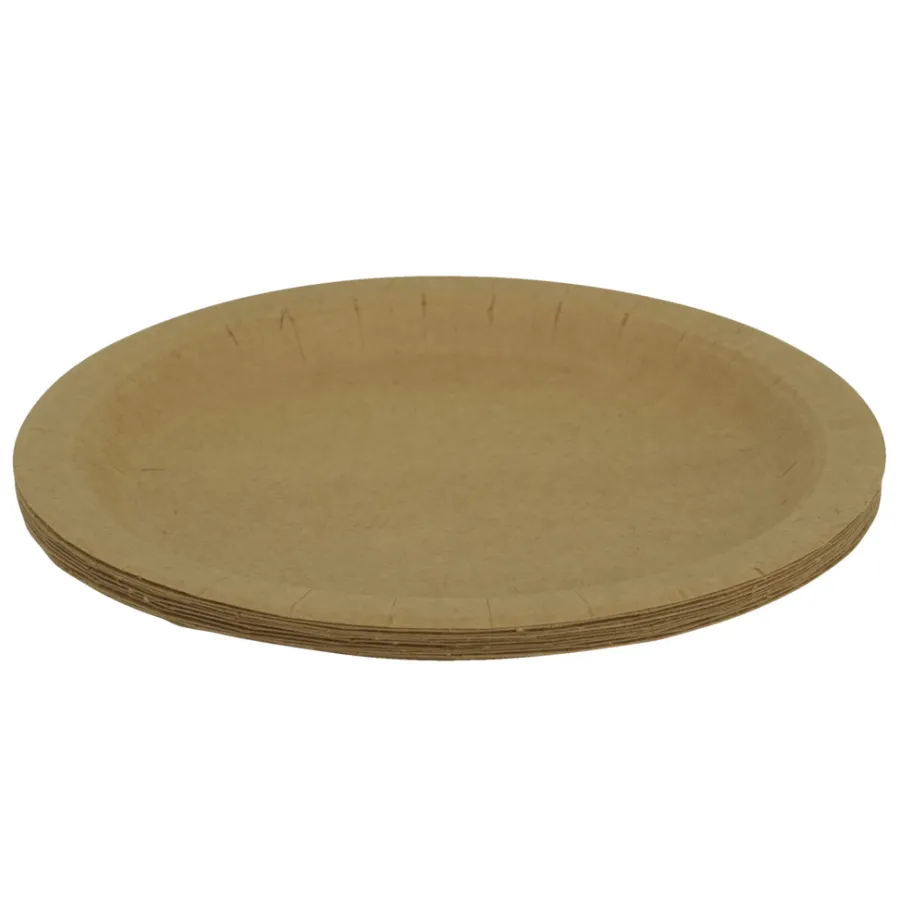 Husholdningsartikler|Campingudstyr*Engangstallerken i papir Ø18 cm 10 stk.