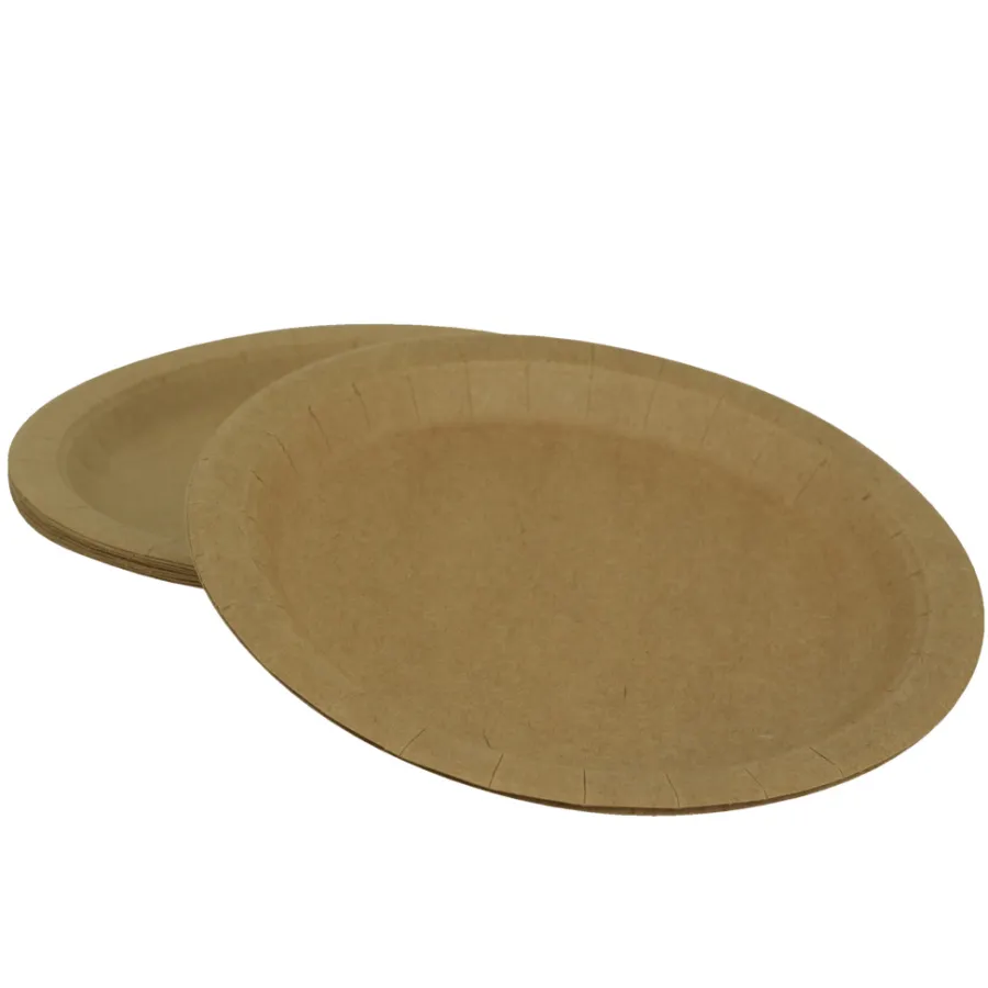 Husholdningsartikler|Campingudstyr*Engangstallerken i papir Ø18 cm 10 stk.