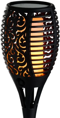 Garden® Sæsonafslutning|Solcellelamper*Fakkel med solceller Ø12 x H78 cm - Sort