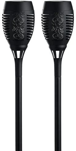 Garden® Sæsonafslutning|Solcellelamper*Fakler med solceller Ø9 x H58 cm 2-pk. - Sort