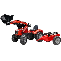 Falk Legetøj*Massey Ferguson S8740 frontlæsser med vogn Rød