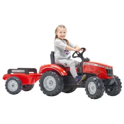 Falk Legetøj*Massey Ferguson S8740 traktor med vogn Rød