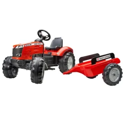 Falk Legetøj*Massey Ferguson S8740 traktor med vogn Rød