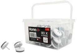HOME it Filtpuder*Filtpuder med søm Ø24 mm grå - 80 stk.