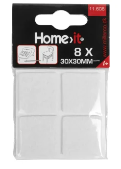 HOME it Filtpuder*Filtpuder selvklæbende 30 x 30 mm hvid - 8 stk.