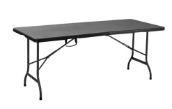 Telte & Campingmøbler|Haveborde*Foldebord metal/plast 180 x 75 cm Sort