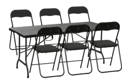 Telte & Campingmøbler|Haveborde*Foldebord metal/plast 180 x 75 cm Sort