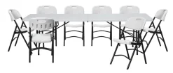 Haveborde*Foldebord stål/plast 240 x 70 cm hvid
