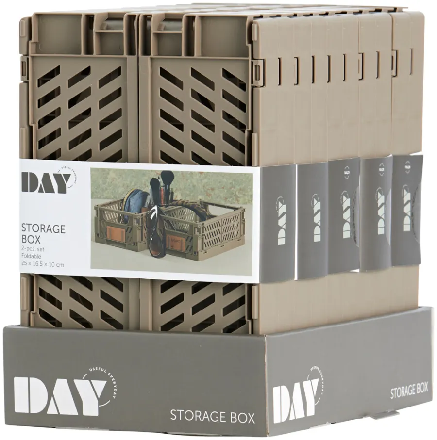 DAY Opbevaringskasser*Foldekasse 3,3 liter 2-pk. - Brun