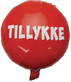 Pynt & Festudstyr*Folieballon m/Tillykke rød