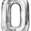 Pynt & Festudstyr*Folieballon nummer 0 H60 cm sølv