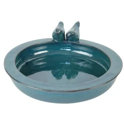 Gardenlife Bird Fuglefrø & Fuglehuse*Fuglebad keramik Ø32,1 cm Petroleum