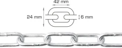 HOME it Kæder & Wirer*Galvaniseret kæde langleddet Ø6 mm x 5 meter