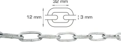 HOME it Kæder & Wirer*Galvaniseret kæde langleddet Ø3 mm x 5 meter