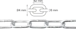 HOME it Kæder & Wirer*Galvaniseret kæde langleddet Ø6 mm x 2 meter