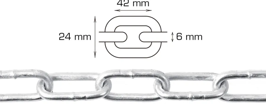 HOME it Kæder & Wirer*Galvaniseret kæde langleddet Ø6 mm x 2 meter