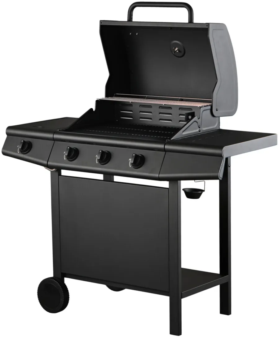 Grillexpert® Gasgrill*Gasgrill 3 brændere og sidebrænder sort -